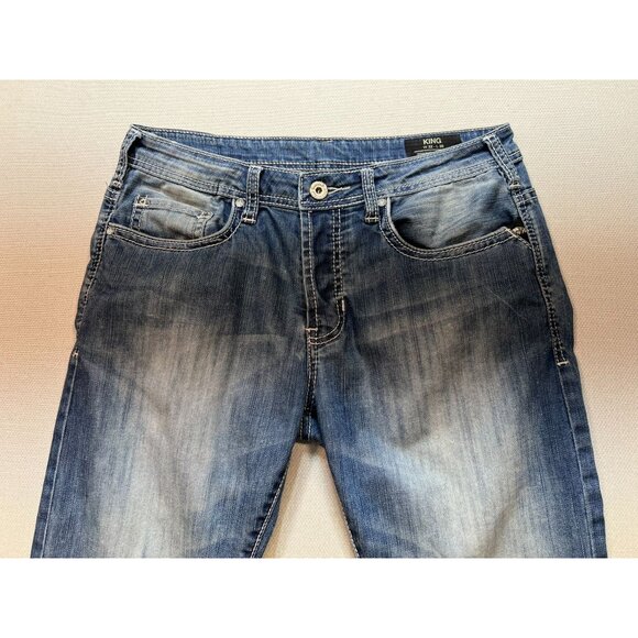 Buffalo David Bitton King Men's Slim Boot Jeans Stretch Size 32x30 Blue Denim - Picture 5 of 12